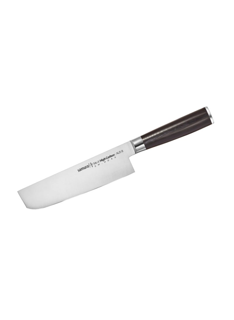 Samura MO‑V Nakiri Knife 6.6 inch | Japanese AUS‑8 Stainless Steel Vegetable Cleaver | 58–59 HRC Razor Sharp Blade | G‑10 Ergonomic Handle | Professional Japanese Kitchen Knife for Veggies & Herbs - Image 1
