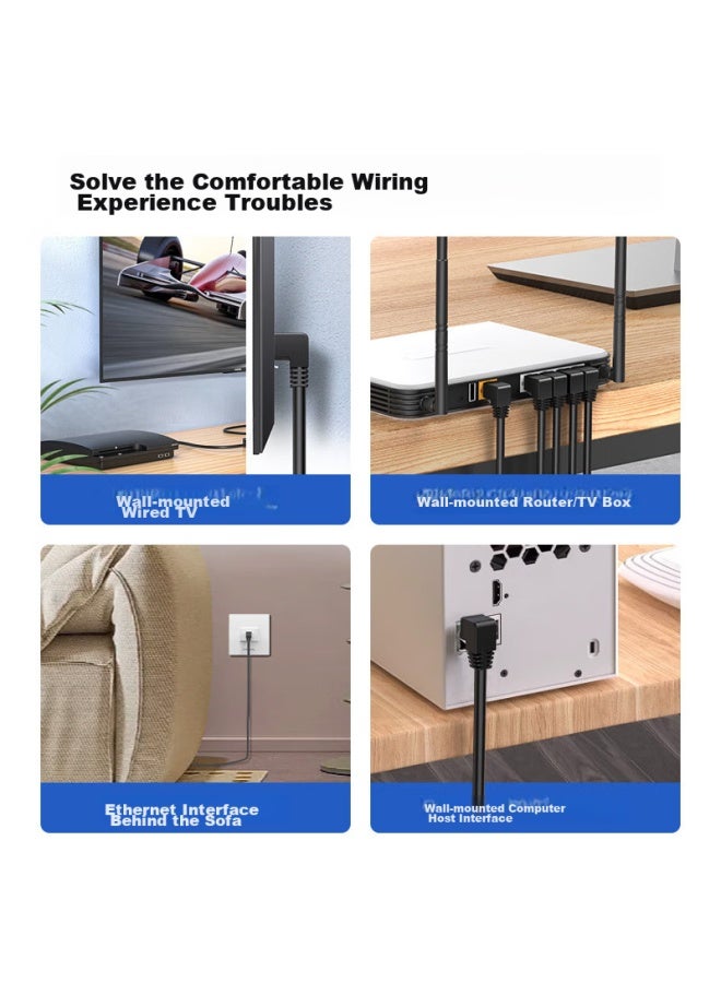 CHOSEAL Akihabara Cat6 Gigabit Shielded High-speed Angled Right-angle Connection Cable, 8-core Twisted Pair For Engineering, Computer Monitoring, Home-use Patch Cord, 2 Meters, Qs5071t2 - Image 4