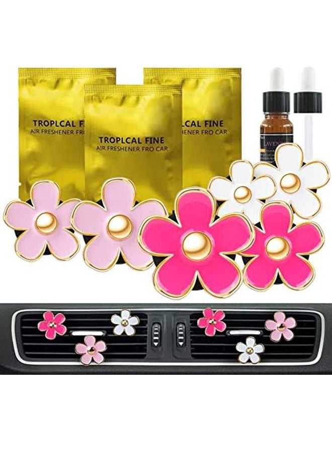 general Cute Pink Car Decor Accessories, 6pcs Car Scent Air Fresheners Vent Clips, Girly Daisy Flower Decorations Interior Aesthetic Things, Car Perfume Stuff for Mom and Girl - Image 1
