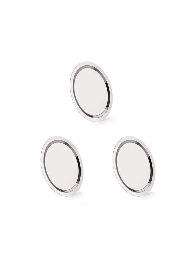 Neelam Stainless Steel 17, 22 Gauge, Tope Cover/Ciba/Lid/Cheeba/Dhakan, 27 cm, Set of 3, Multipurpose, Round Steel Lid, Silver - Image 2
