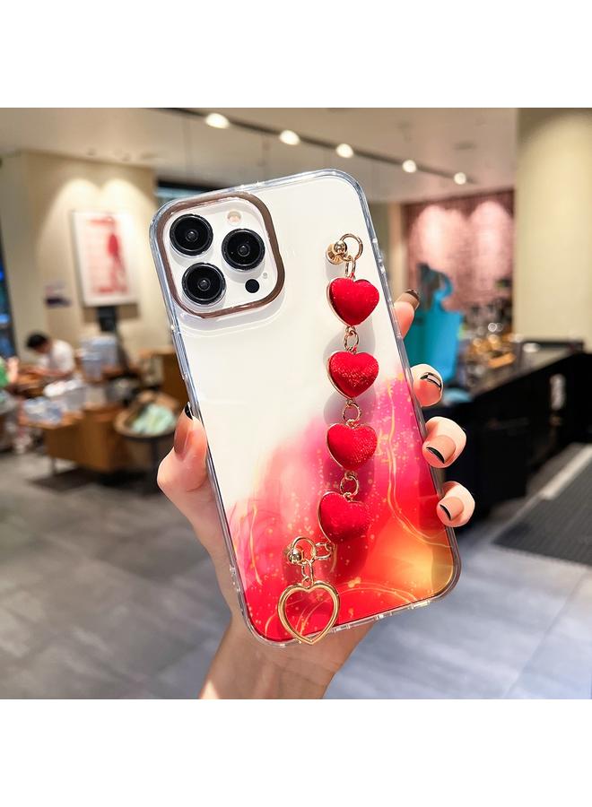 S-TOP Case For iPhone 12 Gold Halo Marble Pattern Case with Bracelet - Image 1