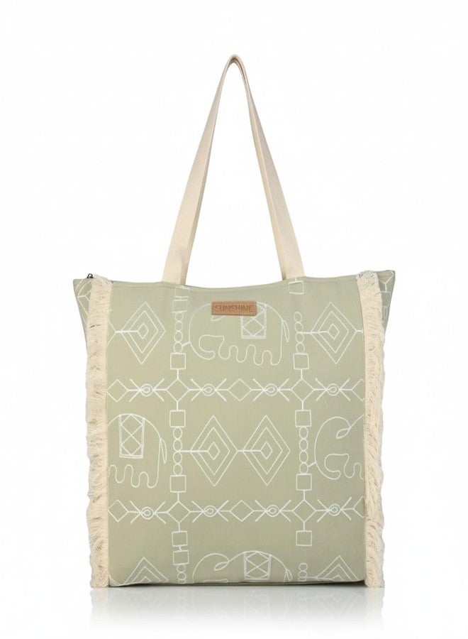 ENSAC Sunshine Tote Bag for Women | Stylish Office bag & Canvas Travel Handbag | Shopper and Shoulder Bag Lightweight Handbag with Multi Compartment | Travel, Office, Gym & Daily Use - Image 1
