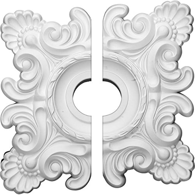 CM18CR2 CRAWLEY CEILING MEDALLION, 18"W X 18"H X 3 1/4"ID X 1 1/2"P (FITS CANOPIES UP TO 6 3/4"), FACTORY PRIMED