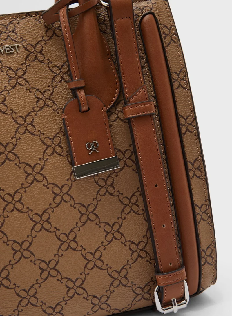 NINE WEST Printed Top Handle Satchel