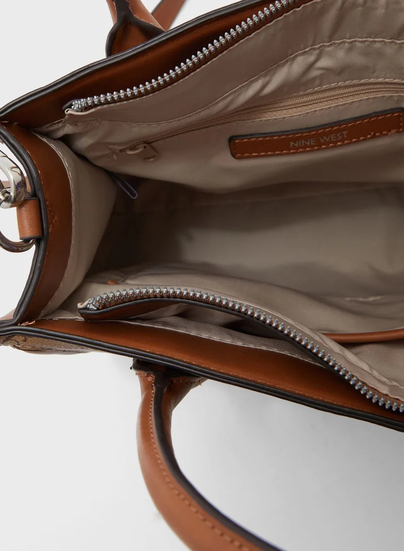 NINE WEST Printed Top Handle Satchel