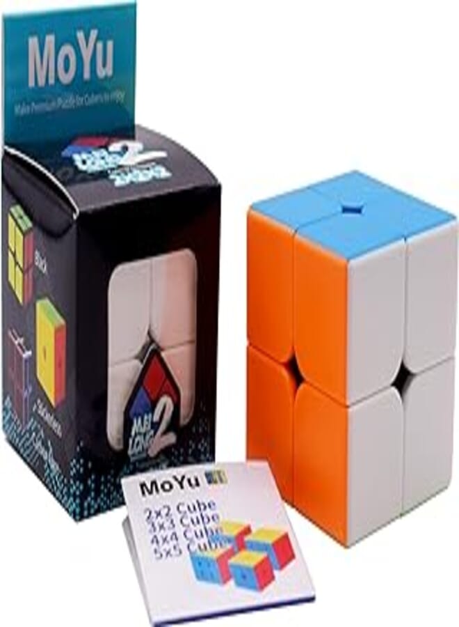 مكعب السرعة بدون ملصقات من Kiditos MoYu Meilong Cubing Classroom 2X2 Cube Magic Cube Puzzle (طريقة الحل متضمنة)، مقاس 50 مم