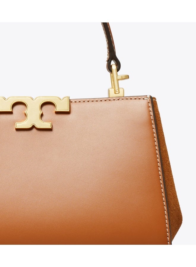 Burch Tory Burch Mini Eleanor Leather Satchel Bag, Women's Cross Body Bag, Women's Tote Bag, Women's Hand Bag, Women's Shoulder Bag, Women's Travel Bag, Brown-20cm - Image 4