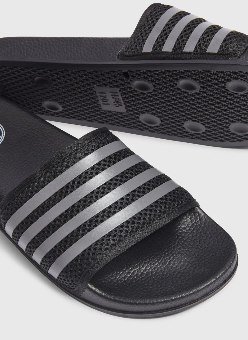 ماتلان Black Mesh Stripe Comfort Sliders
