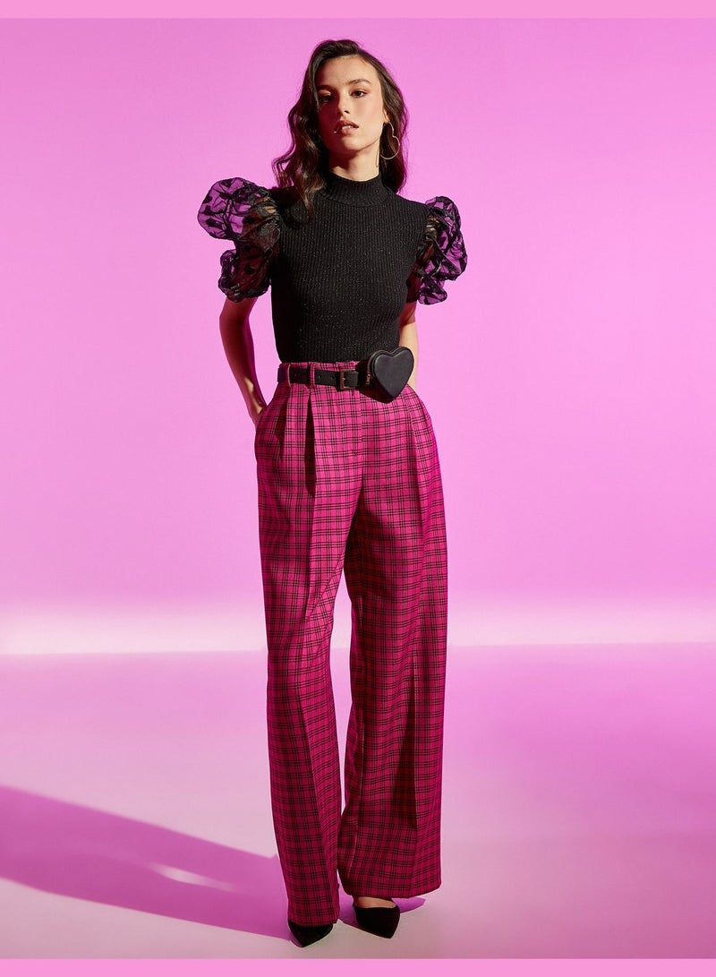 KOTON Puff Sleeve Turtleneck Tricot Blouse - Image 3