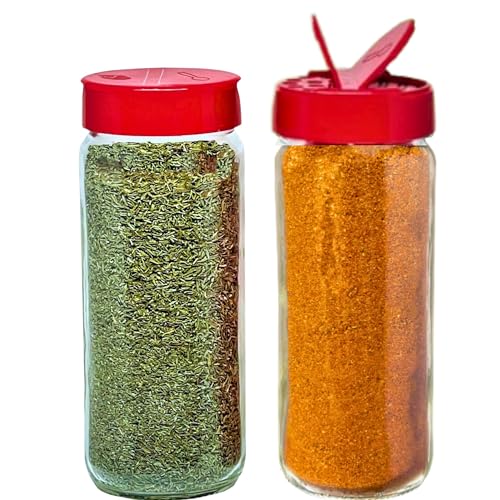 JARMING COLLECTIONS Premium Glass Spice Shakers  16 oz Versatile Seasoning and Spice Dispenser with Sifting Lids for Popcorn Cheese Cinnamon and Salt Made in USA - Image 1