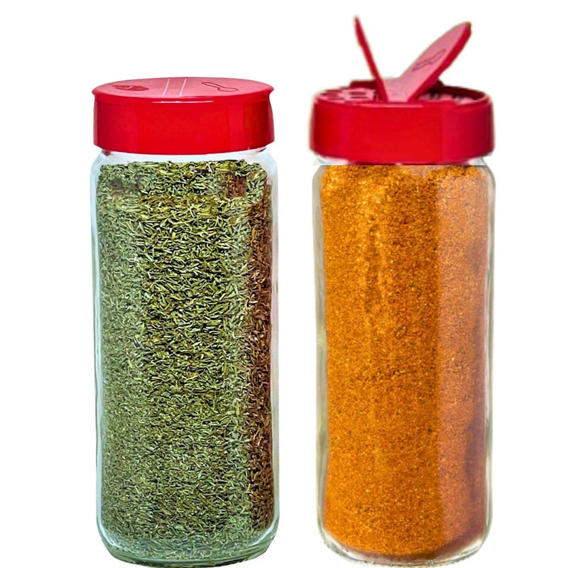 JARMING COLLECTIONS Premium Glass Spice Shakers  16 oz Versatile Seasoning and Spice Dispenser with Sifting Lids for Popcorn Cheese Cinnamon and Salt Made in USA - Image 3