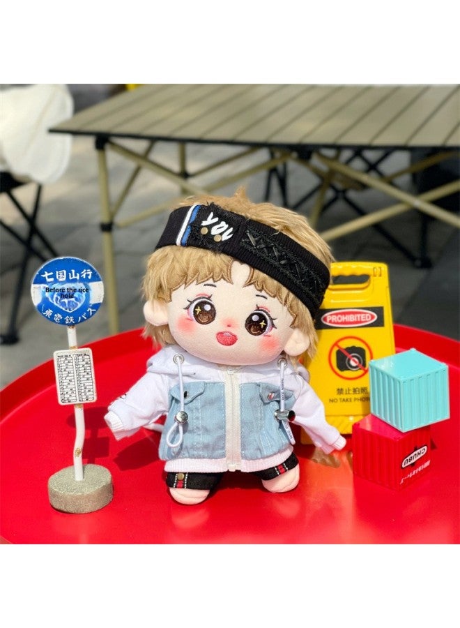 20cm Huang Zihong Fan Cotton Doll Detective College Original Doll Star Doll Holiday Gift Spot-Specifications:20cm Skeleton 2 Days Delivery-Color:Huangzi Hongfan + Lotus Root Powder Overalls 5-piece Set/ad White And Black Shoes  - Image 3