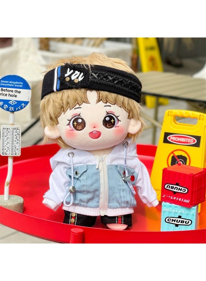 20cm Huang Zihong Fan Cotton Doll Detective College Original Doll Star Doll Holiday Gift Spot-Specifications:20cm Skeleton 2 Days Delivery-Color:Huangzi Hongfan + Lotus Root Powder Overalls 5-piece Set/ad White And Black Shoes  - Image 2