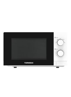 Tornado 20 Liters Solo Microwave Oven with 5 Power Levels, 700W, Defrost Function, 35 Minutes Timer, White, TWMS-20-W-E