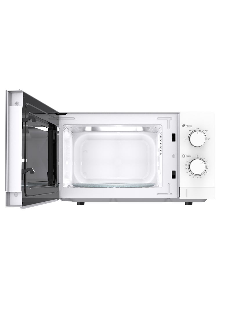 TORNADO - Tornado 20 Liters Solo Microwave Oven with 5 Power Levels, 700W, Defrost Function, 35 Minutes Timer, White, TWMS-20-W-E - Image 1
