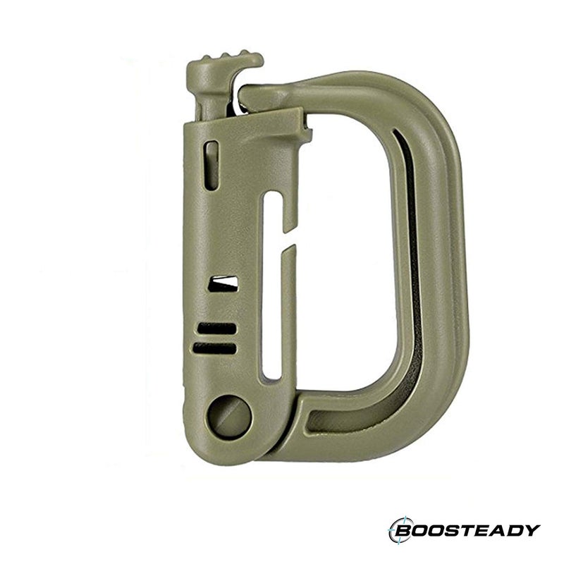 BOOSTEADY 10 Pack Multipurpose D-Ring Grimlock Locking for Molle Webbing with Zippered Pouch - Image 2