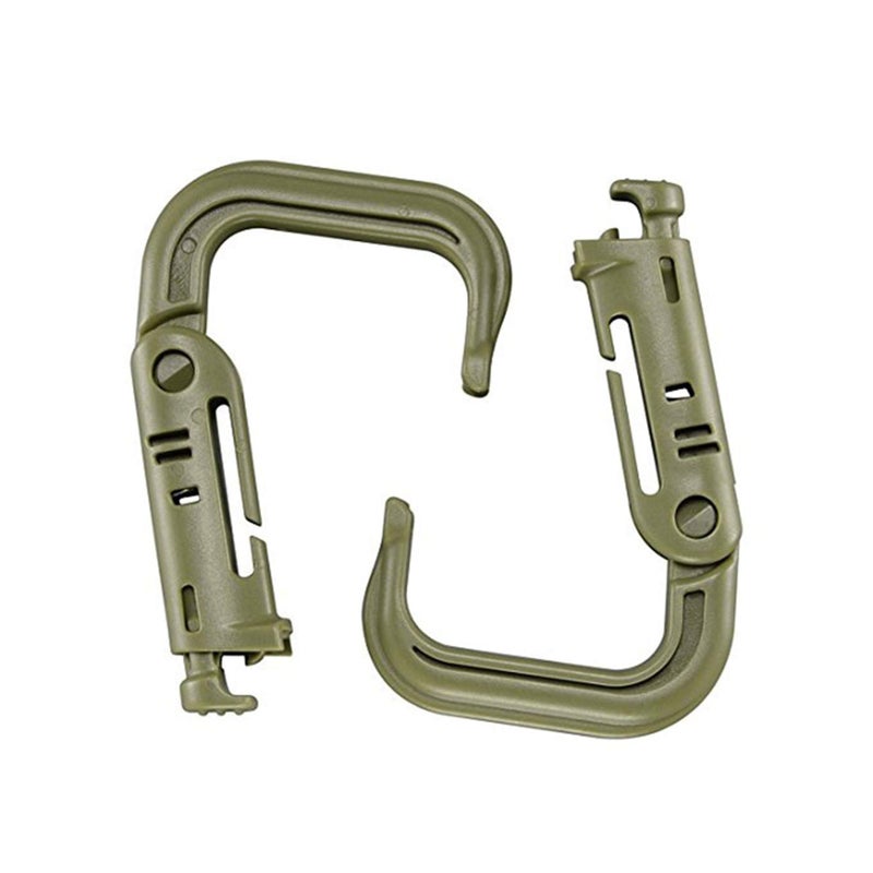 BOOSTEADY 10 Pack Multipurpose D-Ring Grimlock Locking for Molle Webbing with Zippered Pouch - Image 1