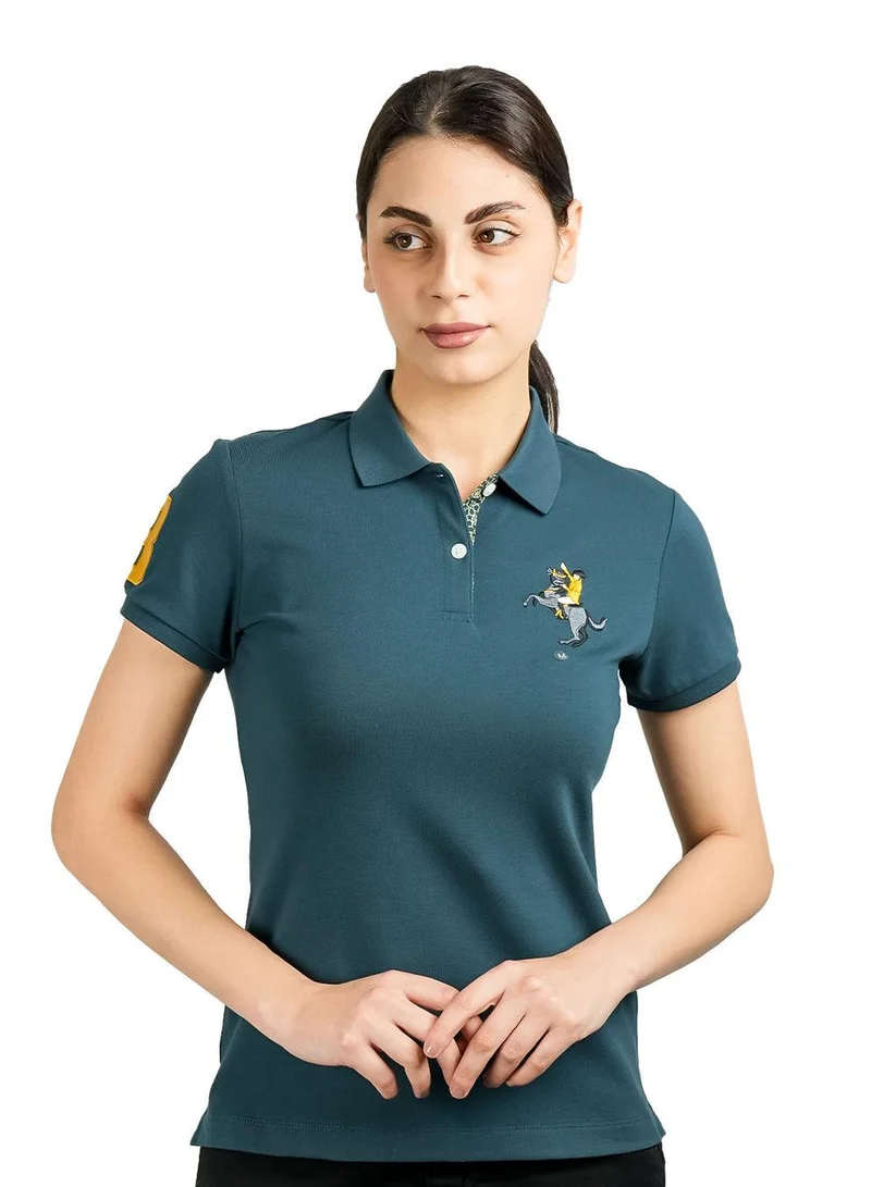 GIORDANO Women's Slim Fit Napoleon Embroidery Polo