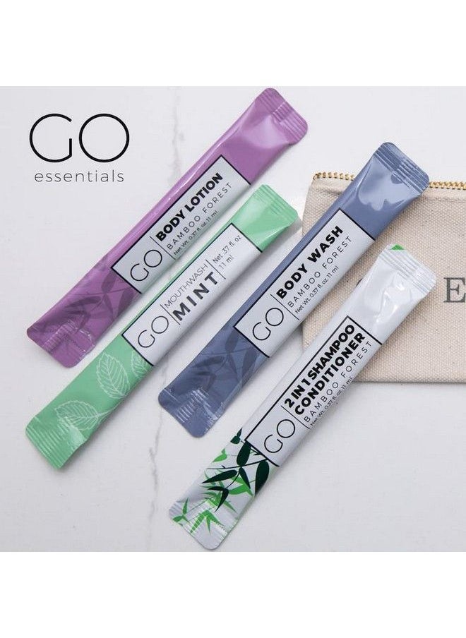 Exershield - مجموعة سفر Go Essentials للرجال والنساء تحتوي على مجموعة شامبو وبلسم بحجم السفر وغسول للفم وغسول للجسم وغسول للجسم بحجم السفر ومستحضرات تجميل كبيرة بحجم السفر ومستلزمات الضيوف والفنادق - Image 1