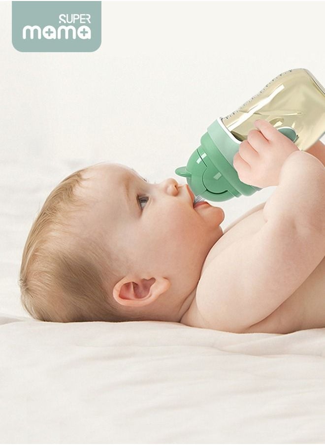 SUPERMAMA - PPSU Baby Sippy Cup Boys and Girls Toddler Straw Cups Kids Water Bottle Spill Proof for School Outdoor Or Indoor BPA Free Easy To Hold Green 325ml - Image 1
