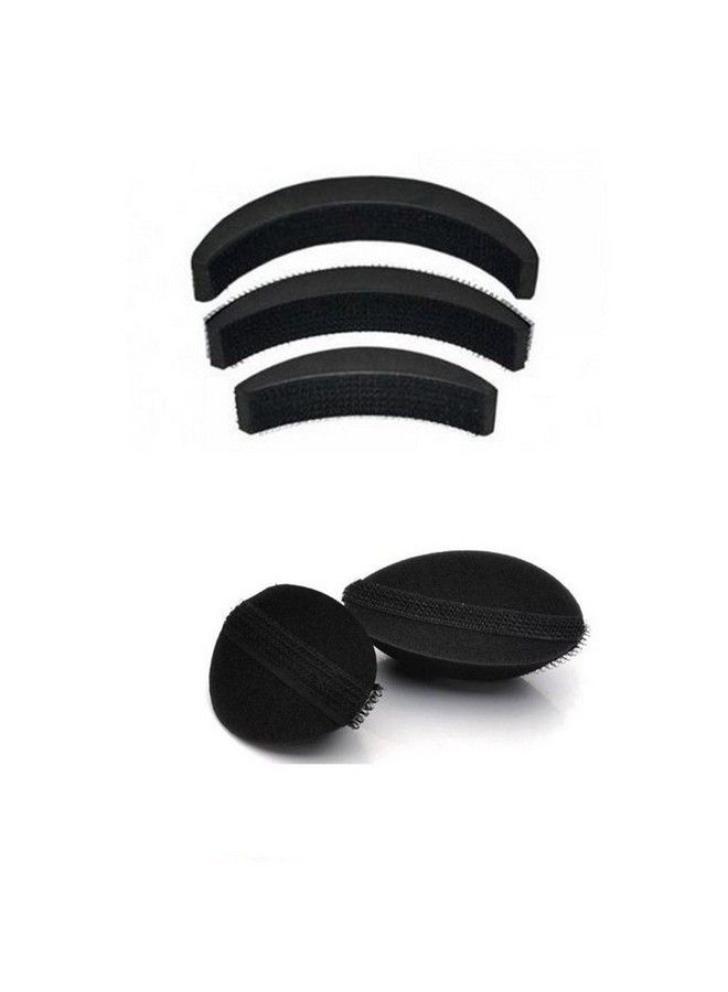 FOK Combo Pack Of 5Pc Hair Accessories Set Of 2Pc Oval Hair Puff Up Volumizer With Set Of 3Pc Banana Bumpits Hair Style Maker - Image 1