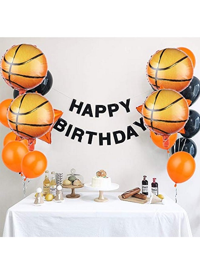 Oarkive - 10Pcs Basketball Balloons 18Inch Basketball Birthday Decorations Aluminum Foil Sports Mylar Balloons Basketball Party Decorations Basketball Birthday Party Supplies - Image 1