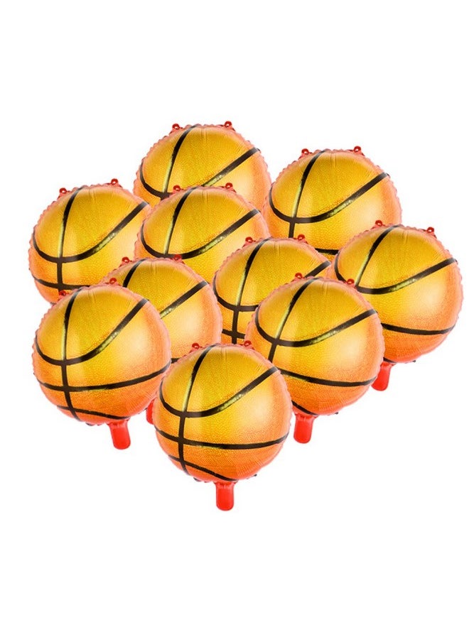 Oarkive - 10Pcs Basketball Balloons 18Inch Basketball Birthday Decorations Aluminum Foil Sports Mylar Balloons Basketball Party Decorations Basketball Birthday Party Supplies - Image 1