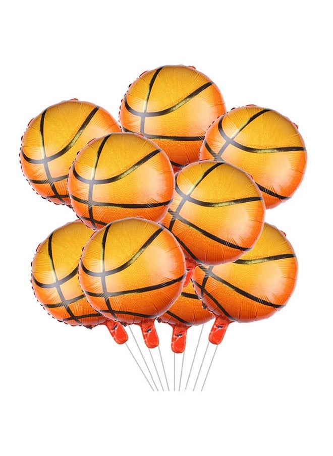 Oarkive - 10Pcs Basketball Balloons 18Inch Basketball Birthday Decorations Aluminum Foil Sports Mylar Balloons Basketball Party Decorations Basketball Birthday Party Supplies - Image 1