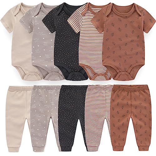 Kiddiezoom Baby Layette Set Baby Boys' 10-Piece Bodysuits Pants Set Toddler Girl Boy Unisex Baby Gift Sets - Image 1