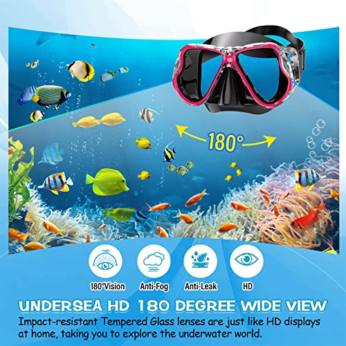 Greatever Dry Snorkel Set,Panoramic Wide View,Anti-Fog Scuba Diving Mask,Professional Snorkeling Gear for Kids - Image 2