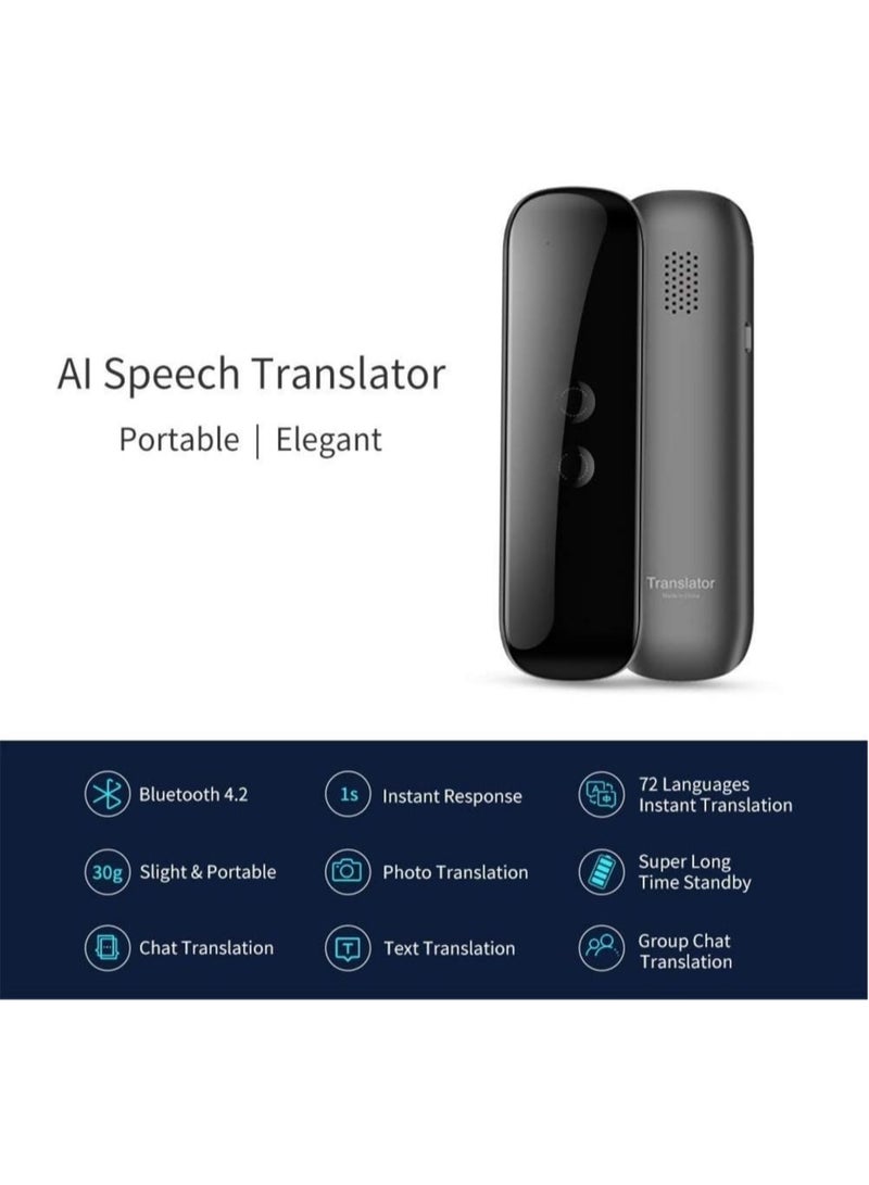 Metene Language Voice Translator Device Real Time 2-Way Translations Supporting 72 Languages for Travelling Learning Shopping Business Chat Recording Translations - Image 3