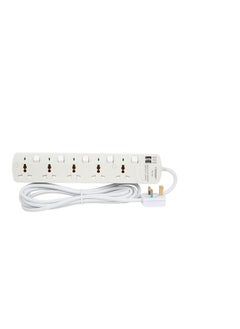 Terminator 13A Switched Universal Power Extension Socket With 2 Usb TPB 5AU