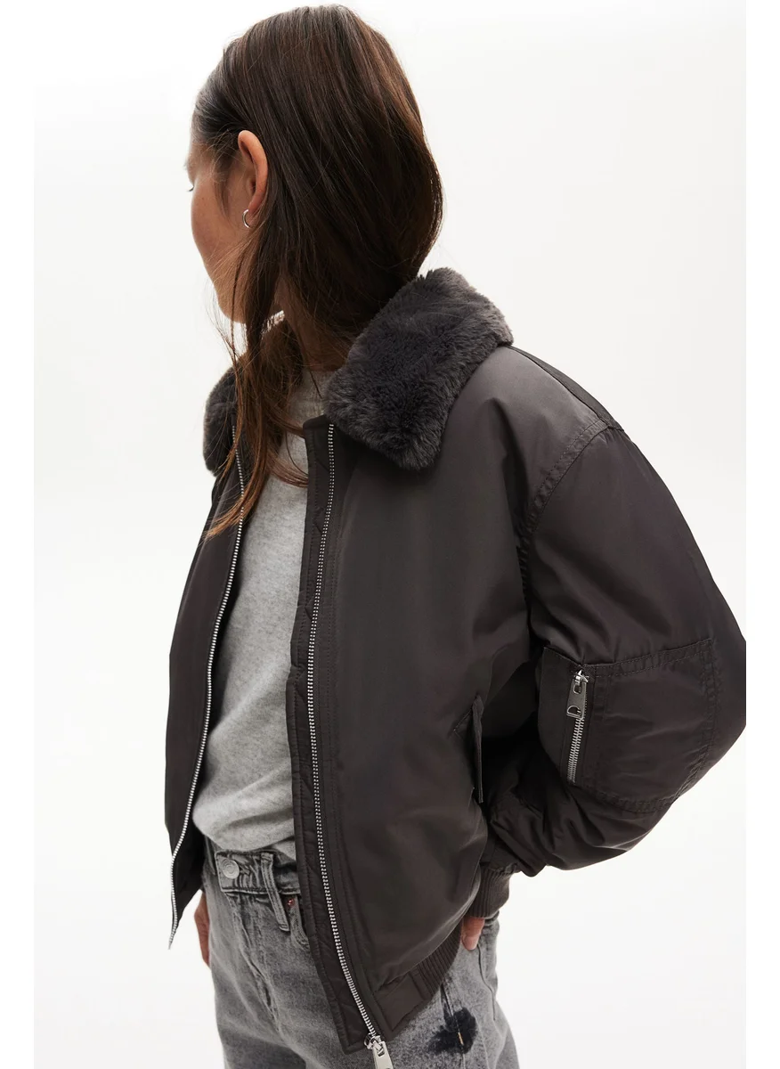 اتش اند ام Collared Bomber Jacket