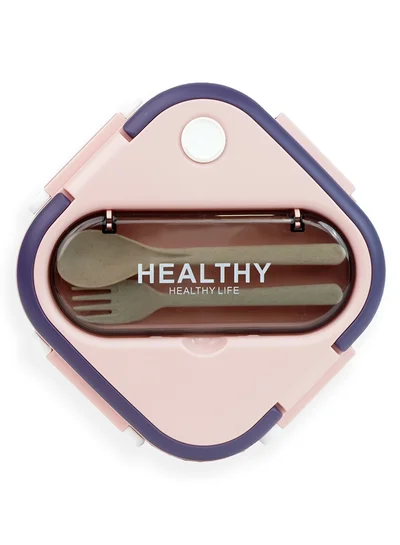 LITTLE SURPRISE BOX Little Surprise Box,Pink & Purple Rounded Square Stainless Steel Kids Lunch Box