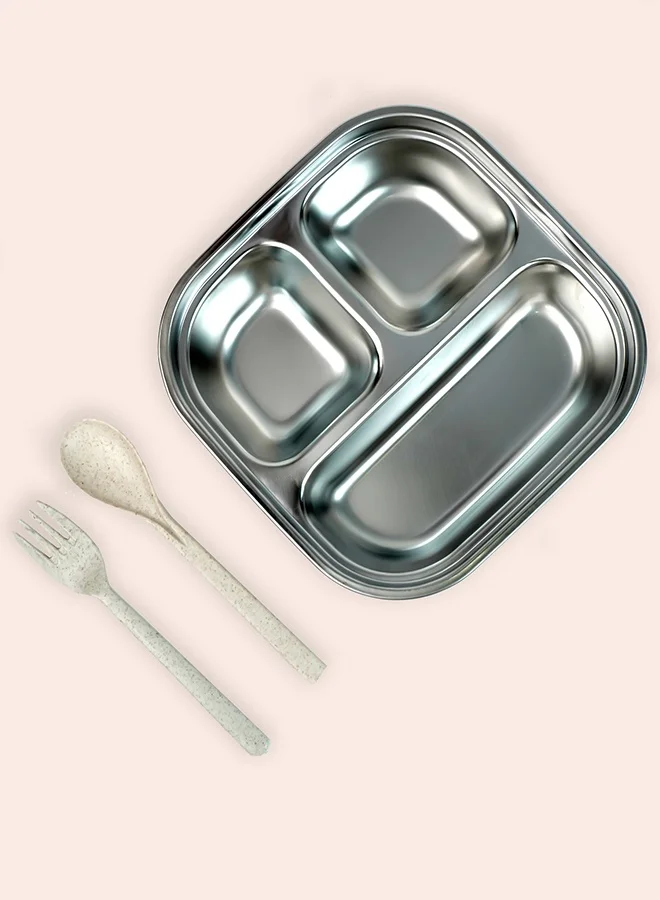 LITTLE SURPRISE BOX Little Surprise Box,Pink & Purple Rounded Square Stainless Steel Kids Lunch Box