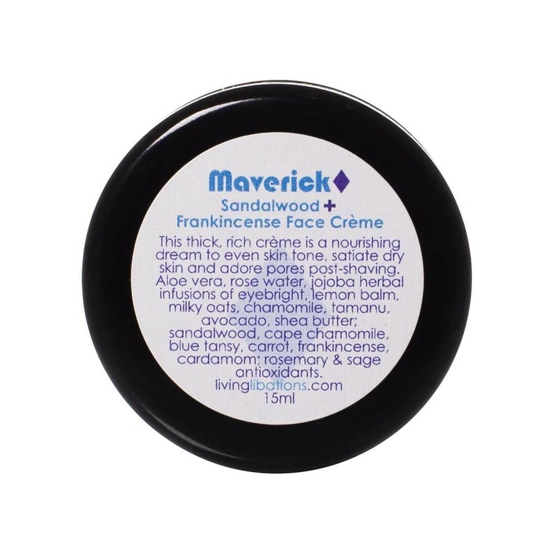 LIVING LIBATIONS - Organic Maverick Face Creme | Natural, Wildcrafted, Vegan Clean Beauty (.5 oz | 15 ml) - Image 1
