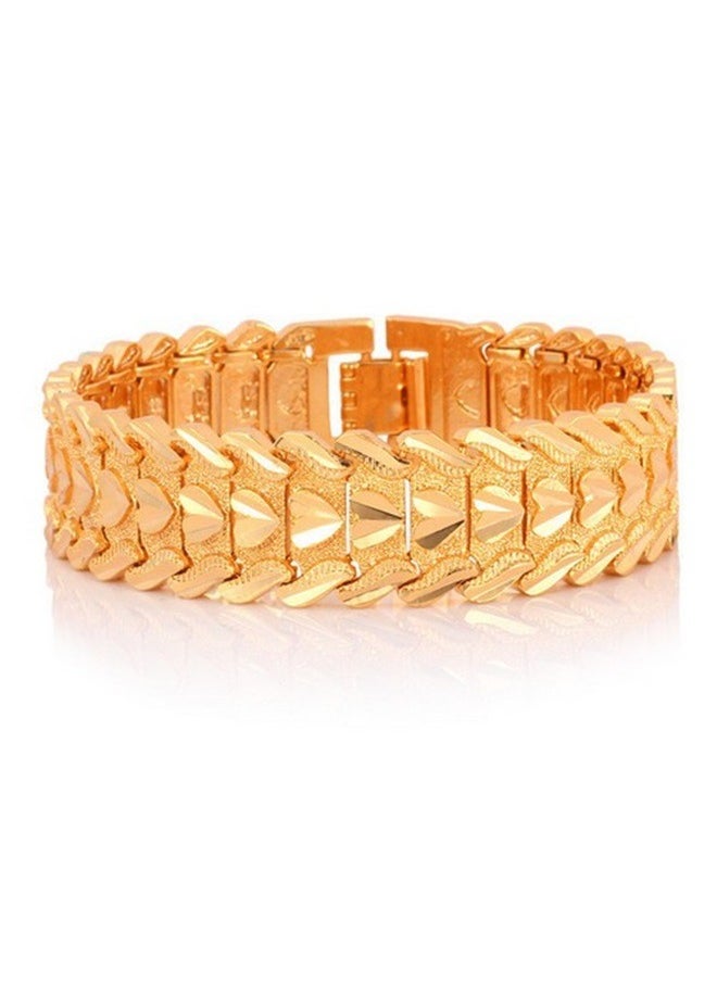 yongsheng Heart Design Gold Plated Bracelet，Bling Link Bracelet For Men Women Out Bracelets Gift Jewelry  - Image 1