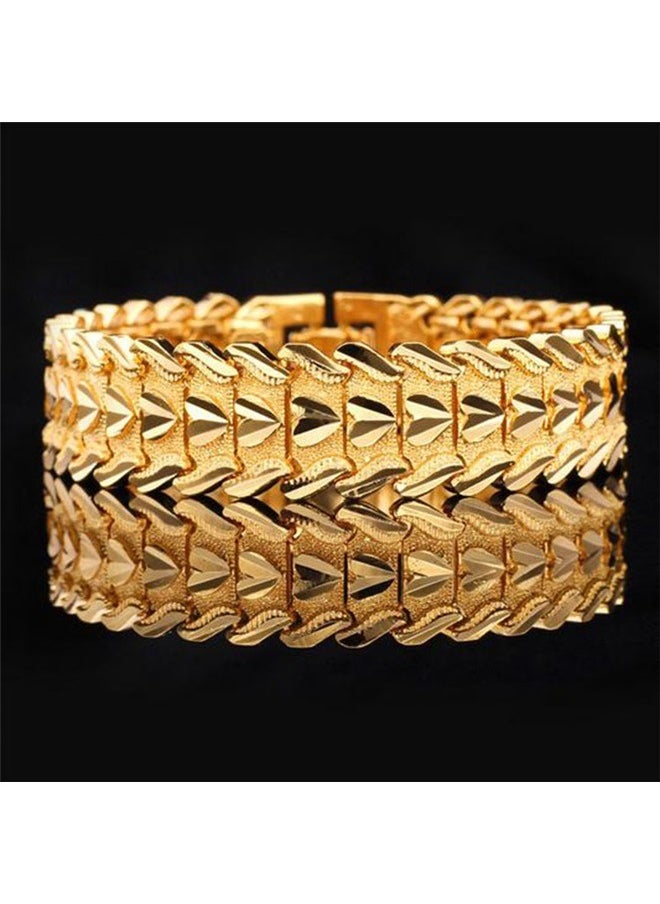 yongsheng Heart Design Gold Plated Bracelet，Bling Link Bracelet For Men Women Out Bracelets Gift Jewelry  - Image 2