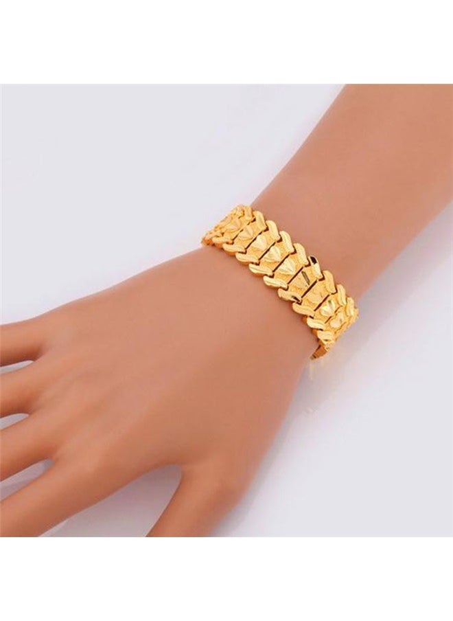 yongsheng Heart Design Gold Plated Bracelet，Bling Link Bracelet For Men Women Out Bracelets Gift Jewelry  - Image 4