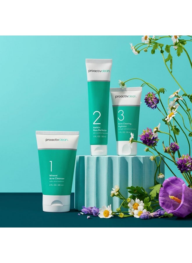 Proactiv - Proactiv Clean 3 Step Acne Routine w/ Pimple Patches- Sulfur Acne Treatment Cleanser, Azelaic Acid Serum, and Facial Moisturizer for Sensitive, Acne-Prone Skin- 30 Day Acne Kit with Pimple Patches - Image 1