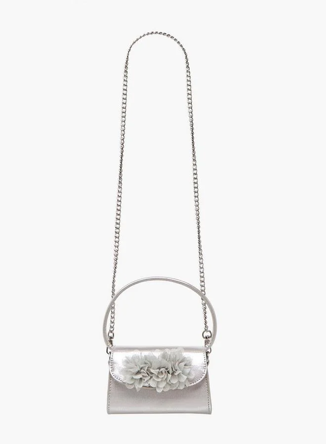 سيليست Floral Applique Crossbody Bag with Chain Strap Ramadan Collection