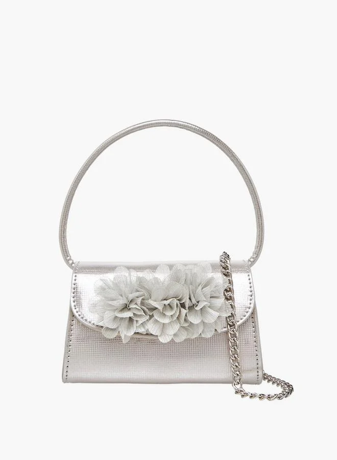 سيليست Floral Applique Crossbody Bag with Chain Strap Ramadan Collection