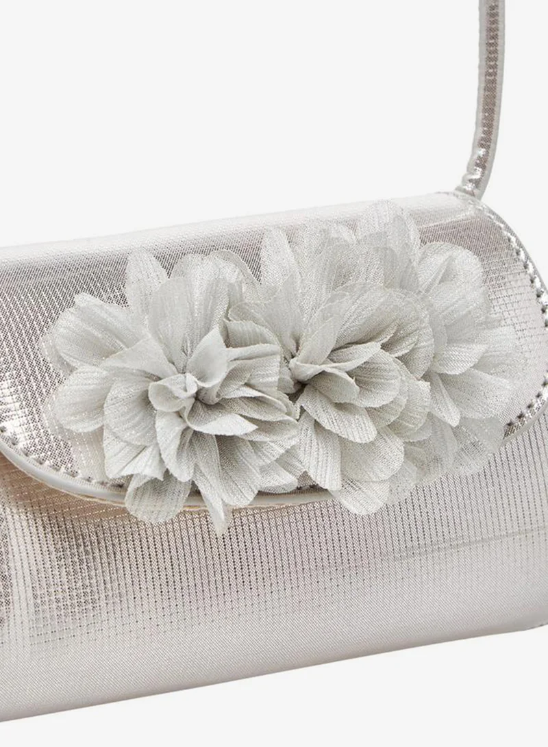 Celeste WHITE Floral Applique Crossbody Bag with Chain Strap for Women | Best Price UAE