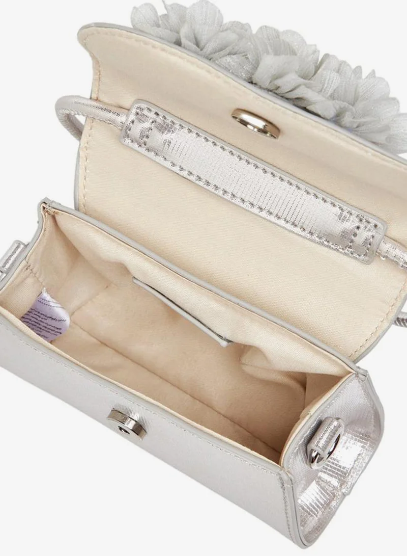 Celeste WHITE Floral Applique Crossbody Bag with Chain Strap for Women | Best Price UAE
