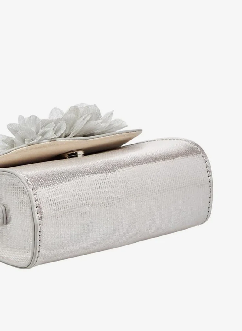 Celeste WHITE Floral Applique Crossbody Bag with Chain Strap for Women | Best Price UAE