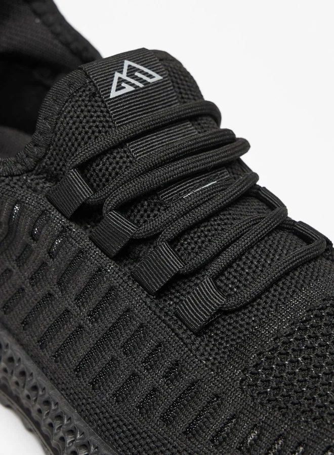 شو اكسبرس Textured Lace Up Sports Shoes