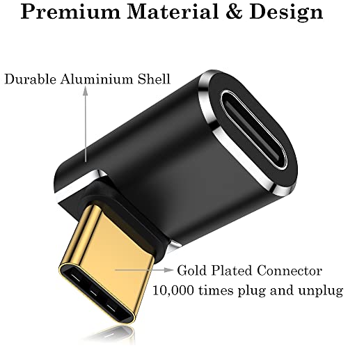AuviPal USB C 90 Degree Adapter (2 Pack), Up and Down Right Angle L Shape USB Type C Male to Female Connector for Steam Deck, ROG Ally, MacBook, Tablet, Phone and More - Black - Image 5