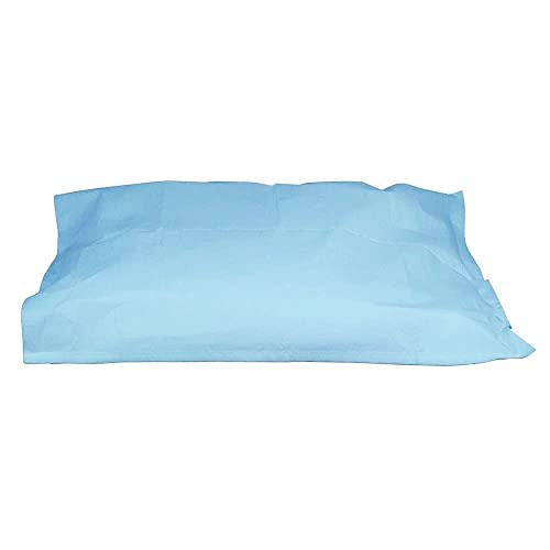 KUDIZE Combo of Disposable Bed Sheet (63 x 84 Inch) (160.02 x 213.36 CM) with Pillow Cover (21 x 26 Inch) (53.34 x 66.04 CM) for Hospital, Hotel, Spa and Beauty Parlor Travelling (Pack of 20, Blue) - Image 2