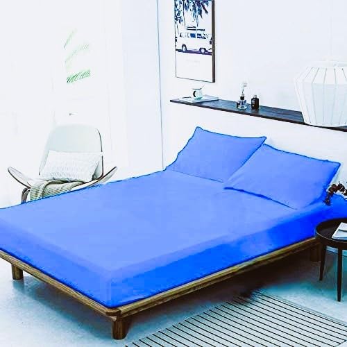 KUDIZE Combo of Disposable Bed Sheet (63 x 84 Inch) (160.02 x 213.36 CM) with Pillow Cover (21 x 26 Inch) (53.34 x 66.04 CM) for Hospital, Hotel, Spa and Beauty Parlor Travelling (Pack of 20, Blue) - Image 1
