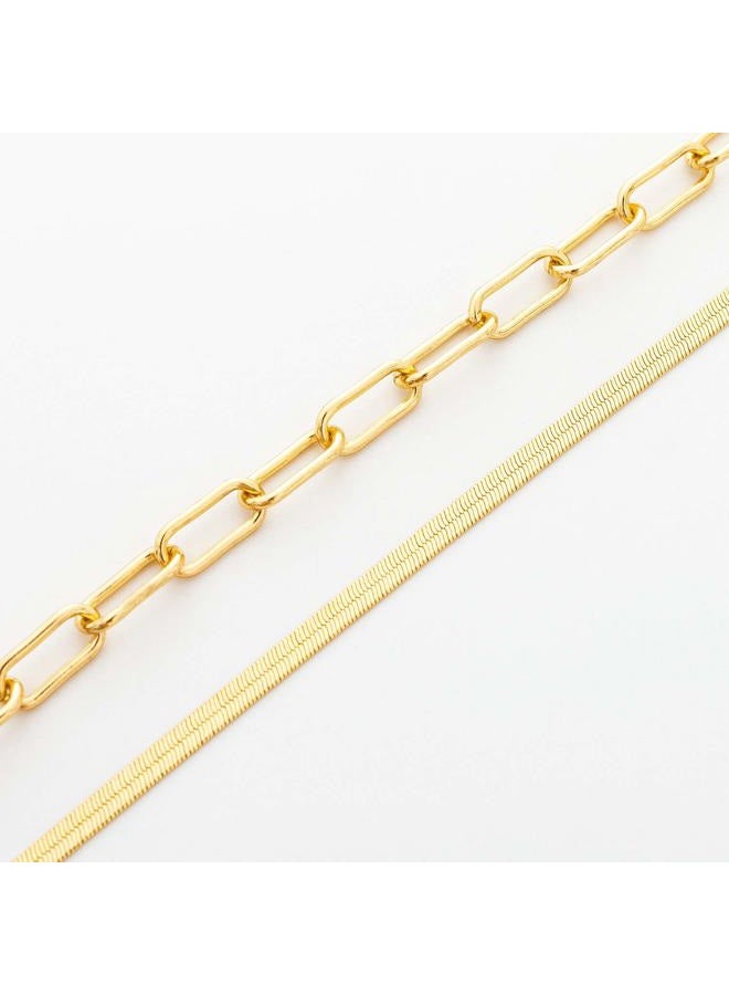 BaubleStar Link Layered Necklace Gold Layering Paperclip Chain Choker for Women - Image 4